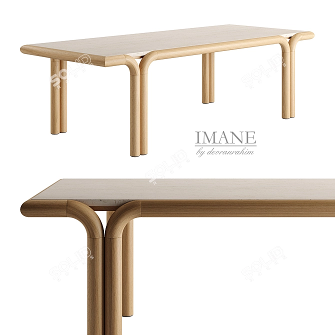 Elegant Imane Dining Table Design 3D model image 1
