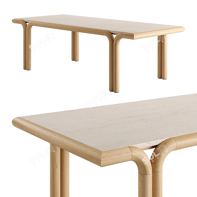 Elegant Imane Dining Table Design 3D model image 2