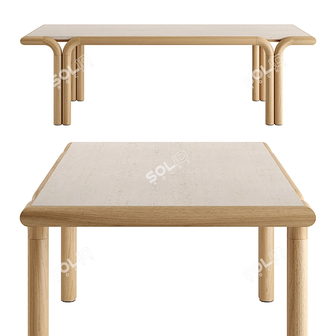 Elegant Imane Dining Table Design 3D model image 4