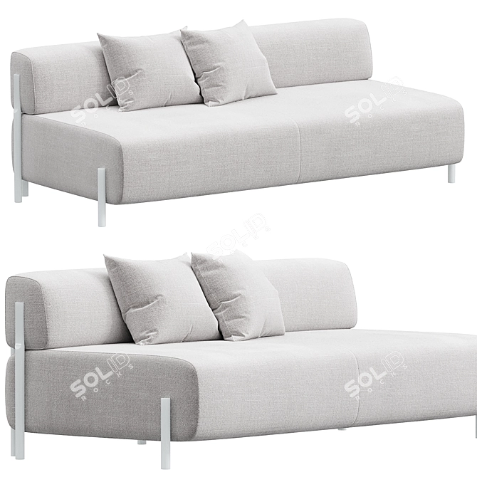 Sleek Palo Modular 2-Seater Sofa 3D model image 1