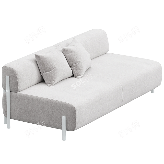 Sleek Palo Modular 2-Seater Sofa 3D model image 2