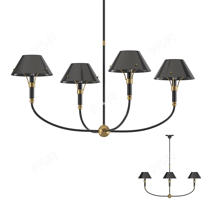  Modern Arched Chandelier Light 3D model image 1