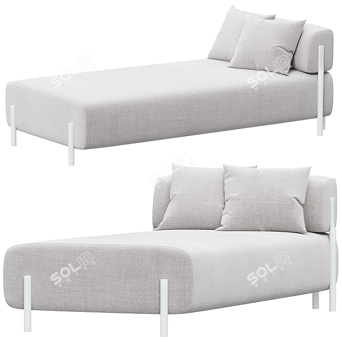 Versatile Modular Lounger Bed 3D model image 1