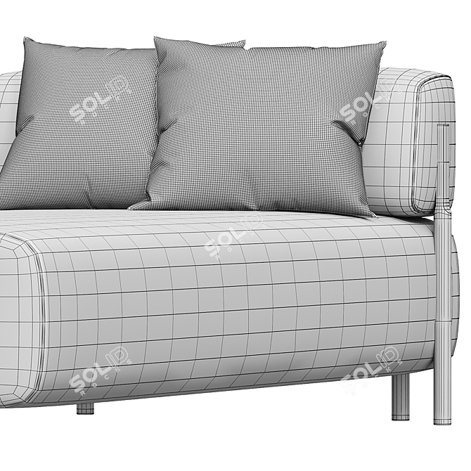 Versatile Modular Lounger Bed 3D model image 3