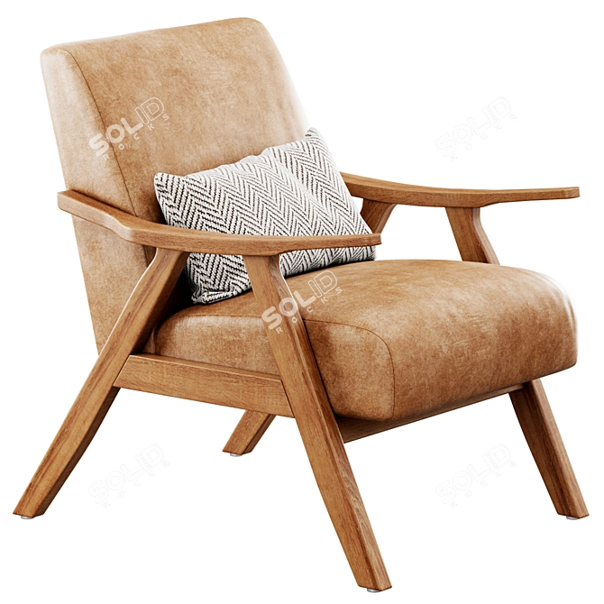 Modern Columbus Armchair with Plush Dimensions 3D model image 3