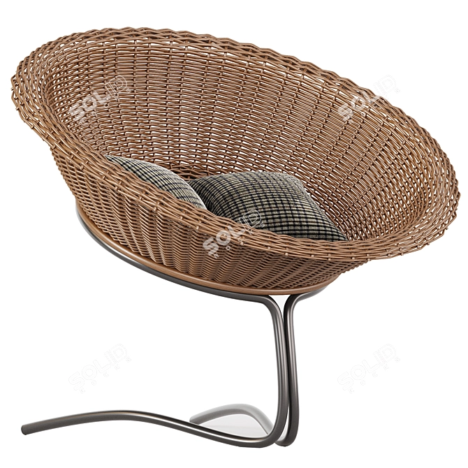  Modern Rattan Armchair Collection 3D model image 1