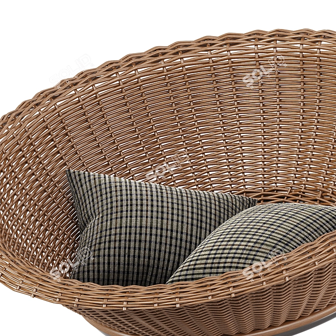  Modern Rattan Armchair Collection 3D model image 2