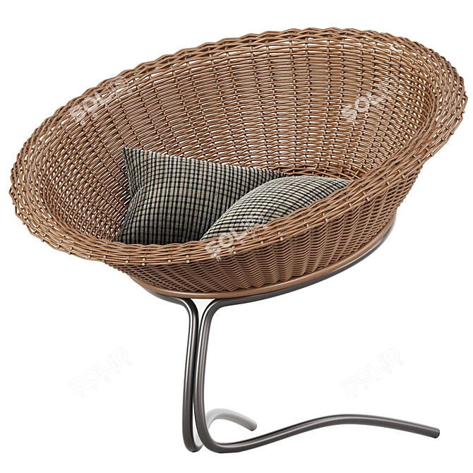  Modern Rattan Armchair Collection 3D model image 3