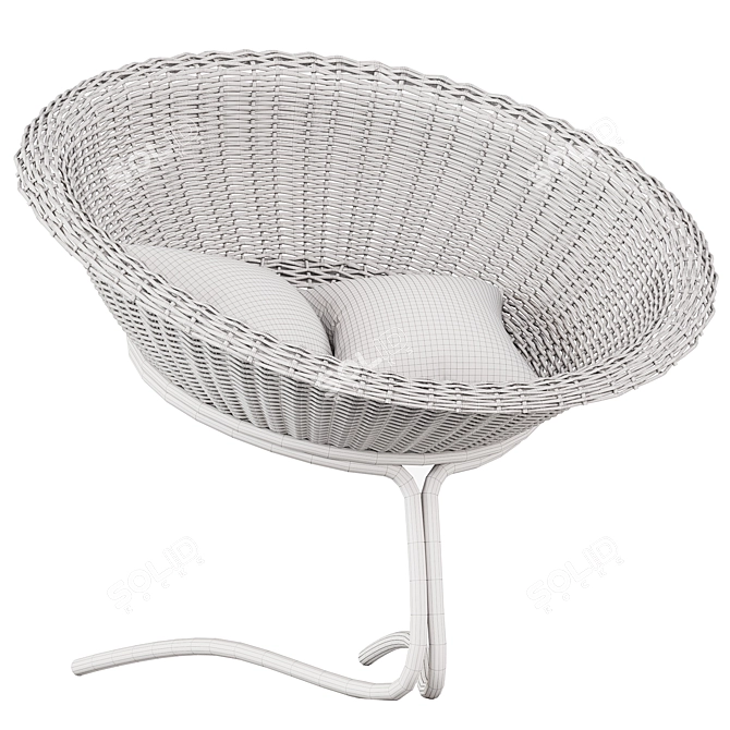  Modern Rattan Armchair Collection 3D model image 5