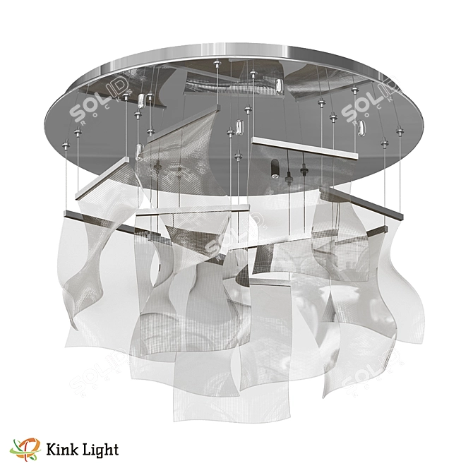 Chrome LED Ceiling Light Fixture 3D model image 1