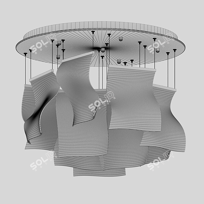 Chrome LED Ceiling Light Fixture 3D model image 2