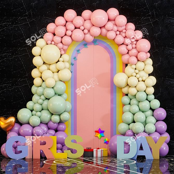 Happy Girls Day 3D Design 3D model image 3