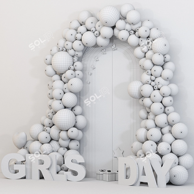 Happy Girls Day 3D Design 3D model image 7