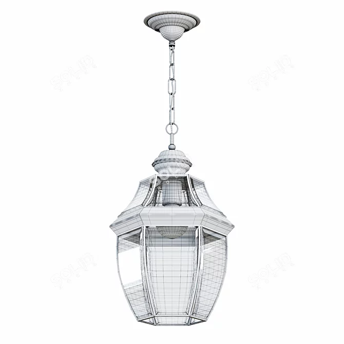 Glass Brass Ceiling Pendant Lamp 3D model image 2