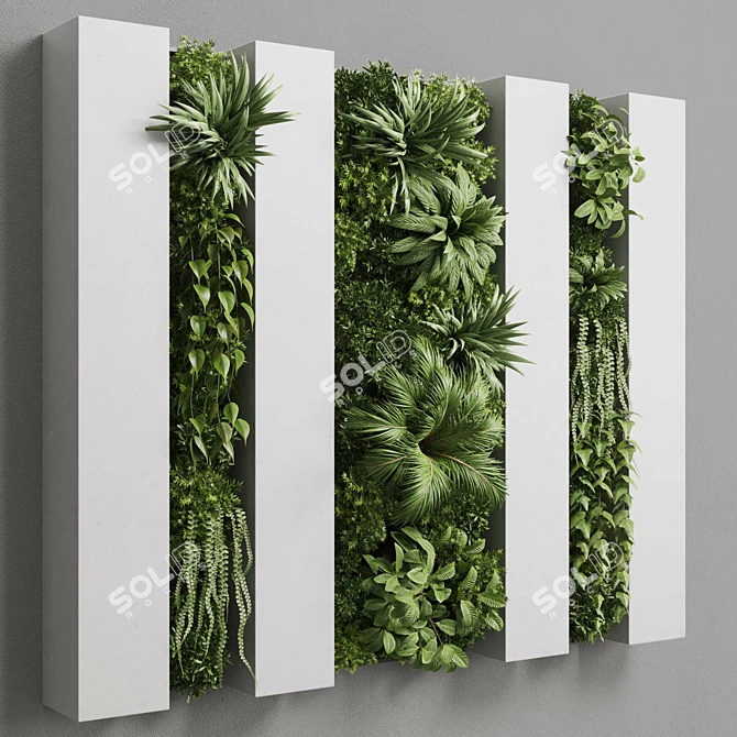 Wooden Frame Vertical Garden Decor 3D model image 3