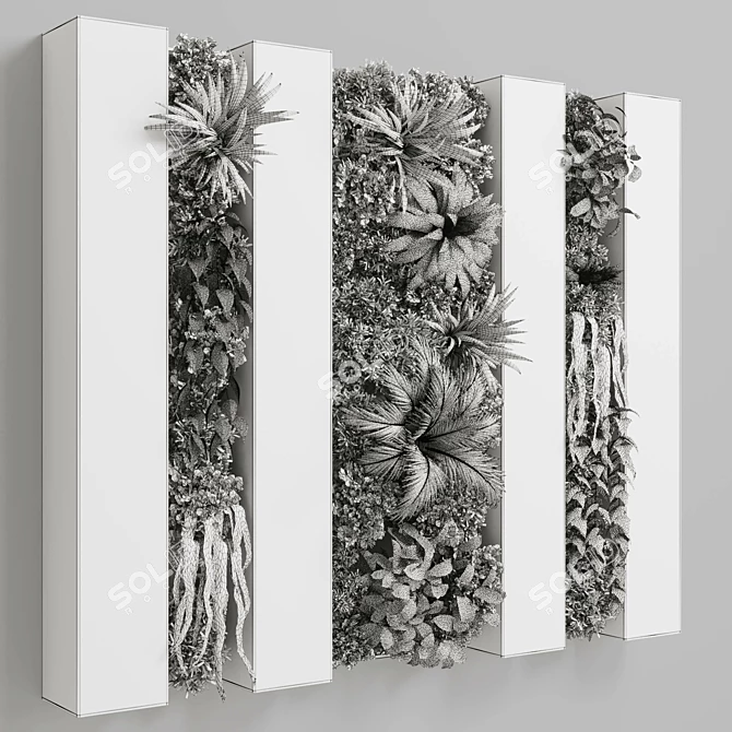 Wooden Frame Vertical Garden Decor 3D model image 6