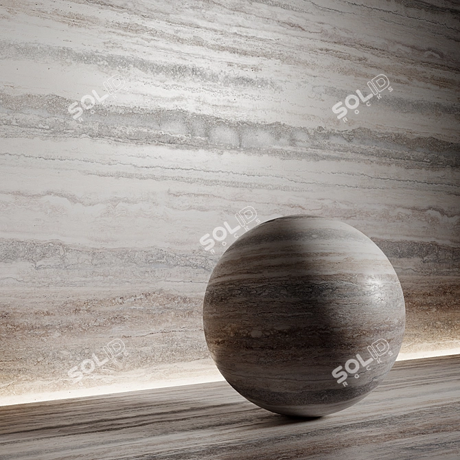 Travertine Stone Material Seamless 3D model image 1