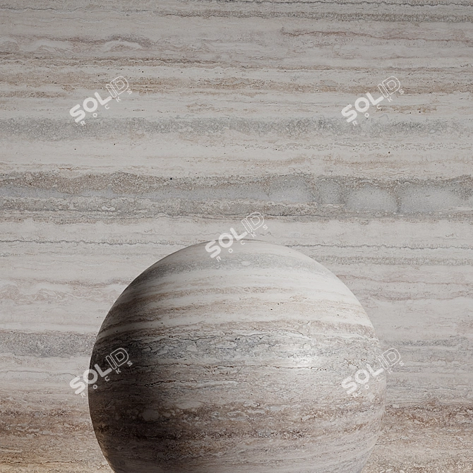 Travertine Stone Material Seamless 3D model image 2