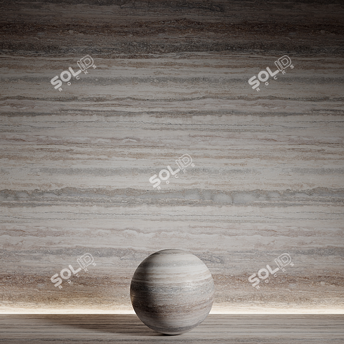 Travertine Stone Material Seamless 3D model image 3