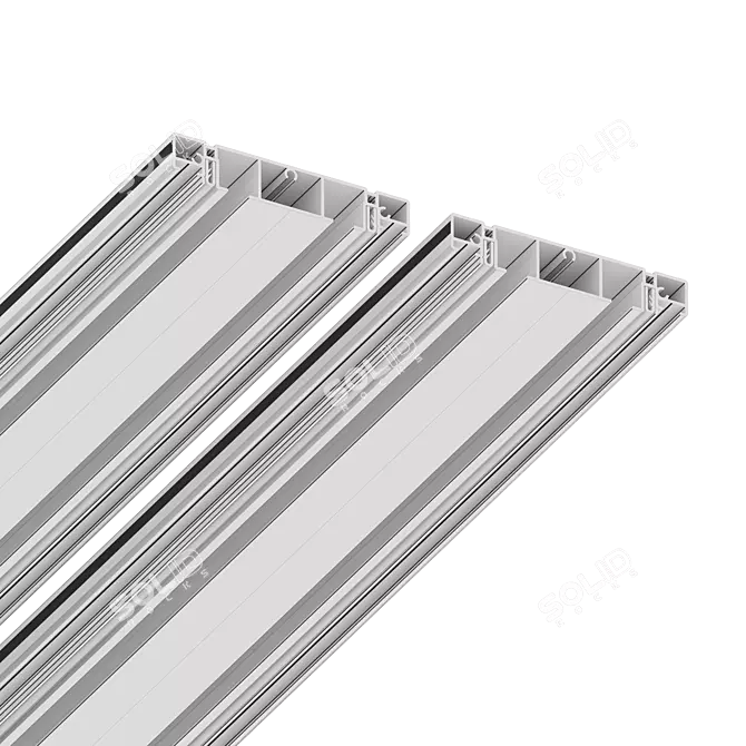 Sleek Curtain Rod System 3D model image 2