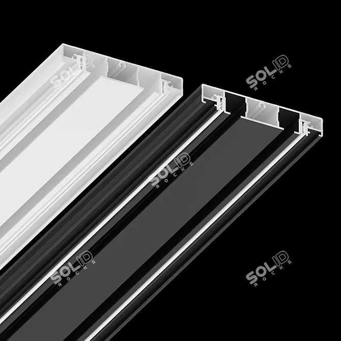 Sleek Curtain Rod System 3D model image 3