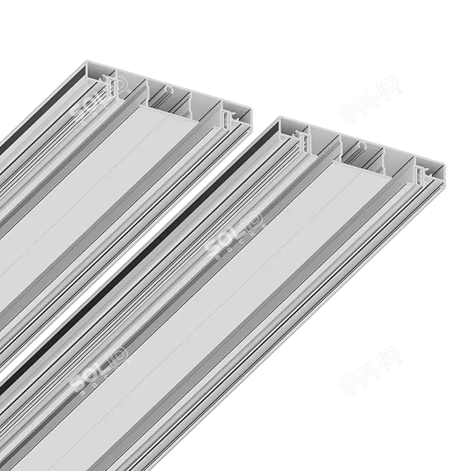 Sleek Curtain Rod System 3D model image 4