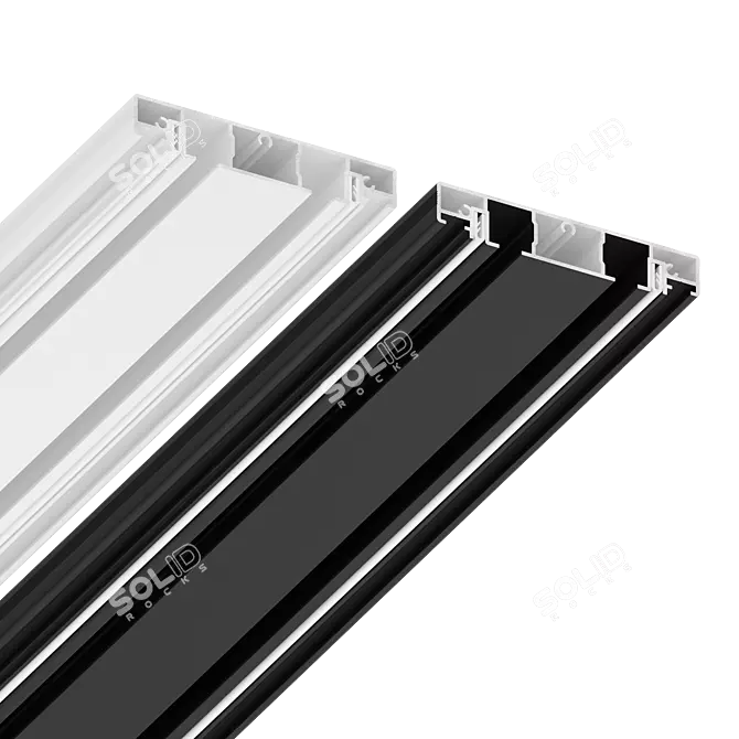 Sleek Curtain Rod System 3D model image 5