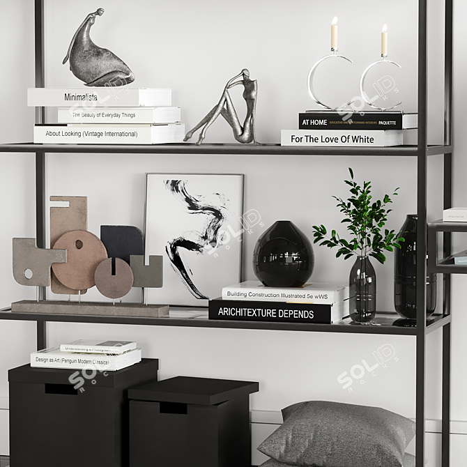 Minimalist Home Office Set 3D model image 4