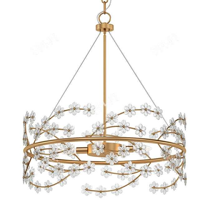 Elegant Five Light Chandelier 3D model image 1