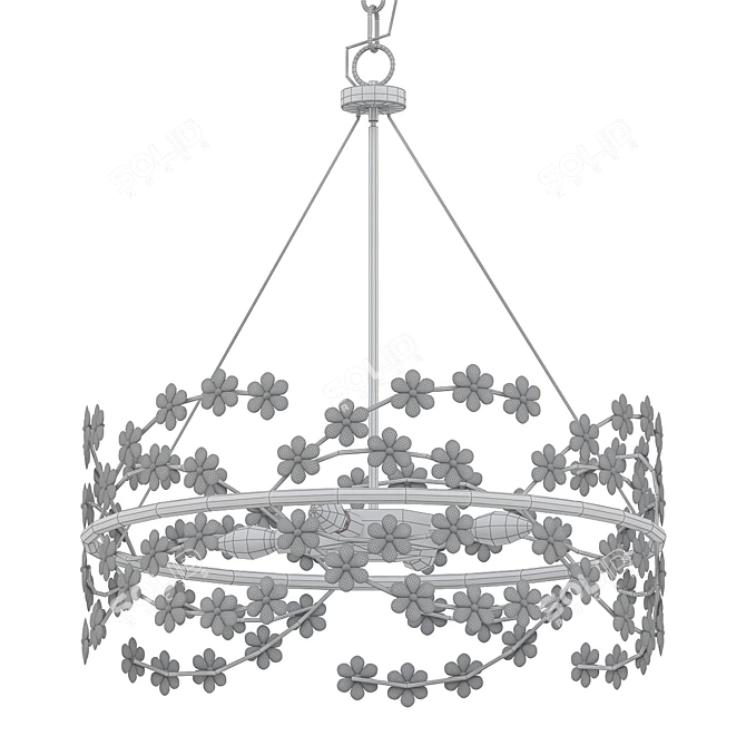 Elegant Five Light Chandelier 3D model image 2