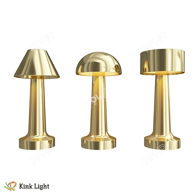 Elegant Table Lamp Gold Finish 3D model image 1