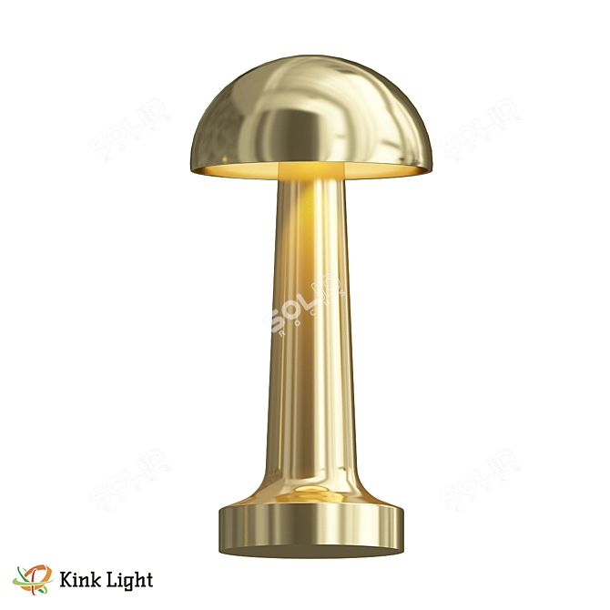 Elegant Table Lamp Gold Finish 3D model image 2