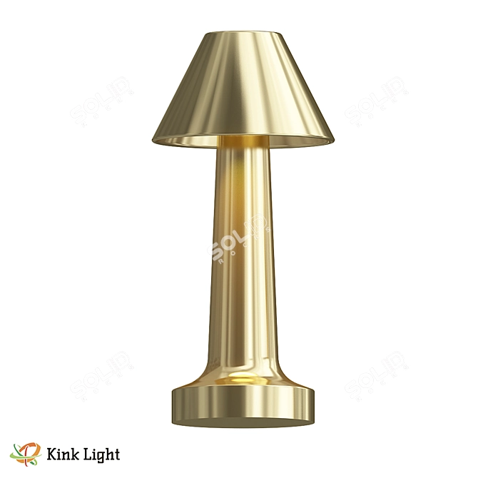 Elegant Table Lamp Gold Finish 3D model image 3