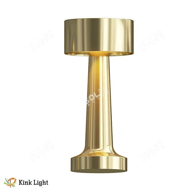 Elegant Table Lamp Gold Finish 3D model image 4