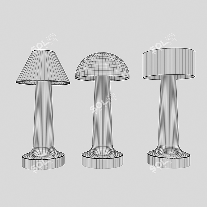 Elegant Table Lamp Gold Finish 3D model image 5