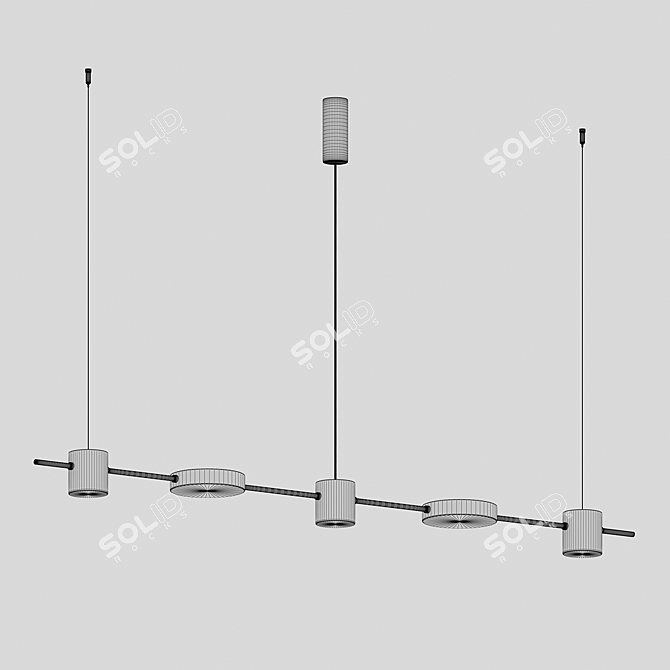 Karin Chrome Loft LED Chandelier 3D model image 2