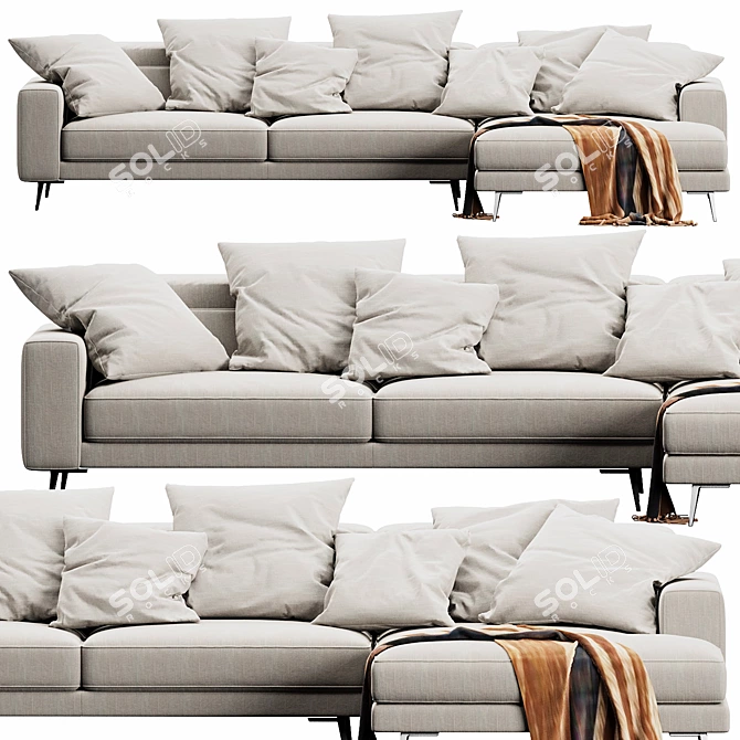 Modern Chaise Lounge Design 3D model image 1