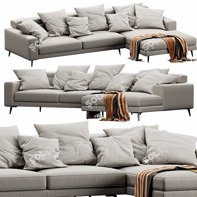 Modern Chaise Lounge Design 3D model image 2