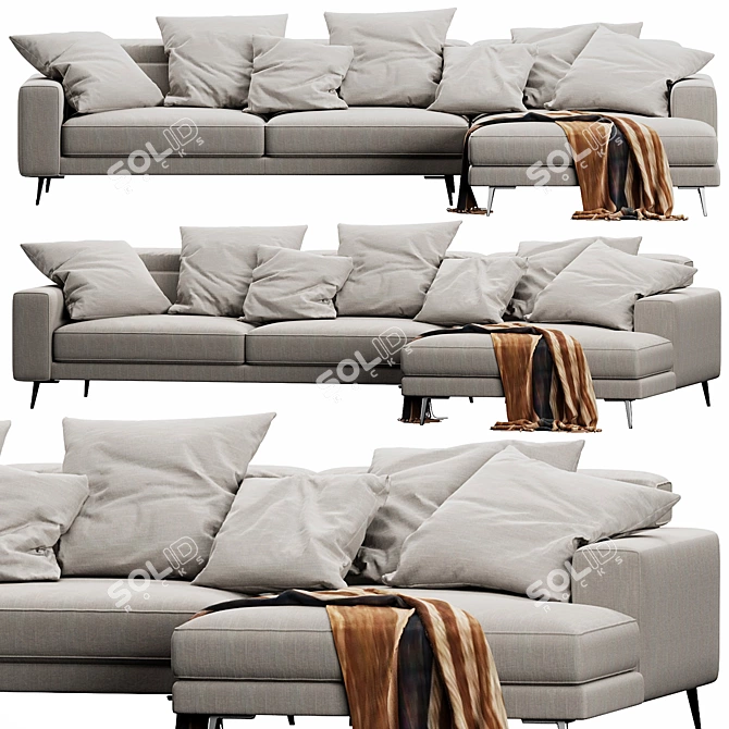 Modern Chaise Lounge Design 3D model image 4