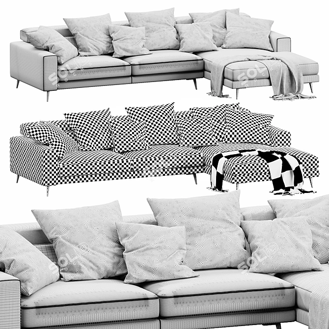 Modern Chaise Lounge Design 3D model image 5