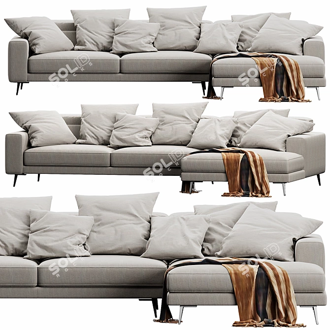 Modern Chaise Lounge Design 3D model image 6