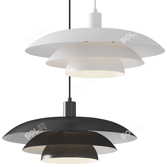 Elegant Epsilon Pendant Light 3D model image 1