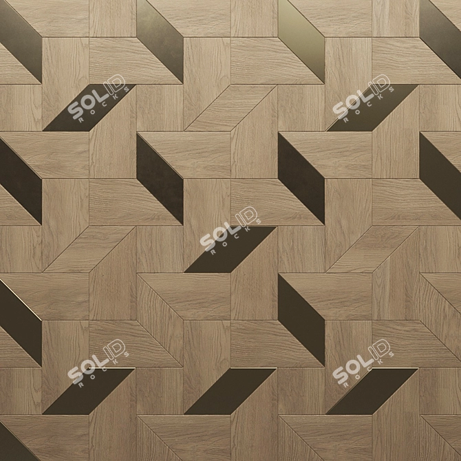 Heritage Bronze Oak Parquet 3D model image 2