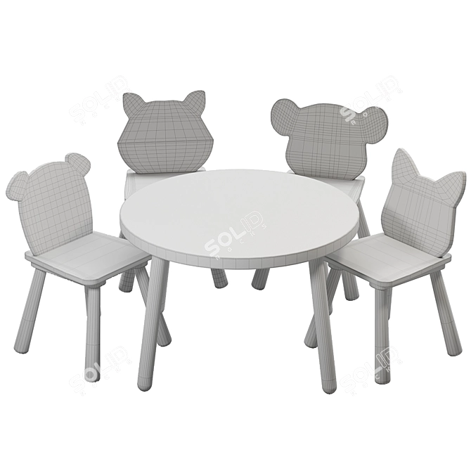 Forest Creature Kids Chair Set 3D model image 3
