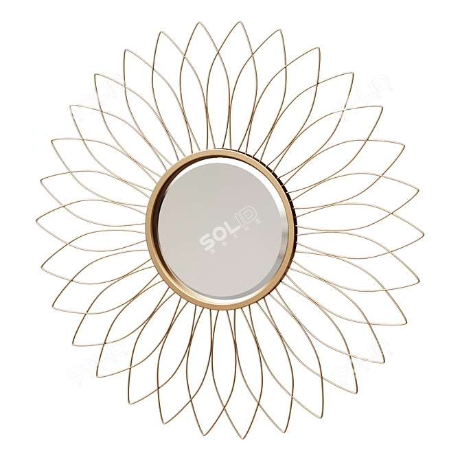 Sunburst Gold Daisy Mirror 3D model image 1