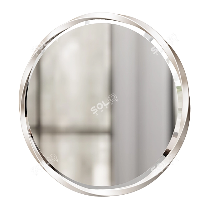 Orion Round Silver Wall Mirror 3D model image 1