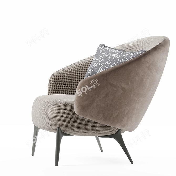 Modern Fabric Armchair - 2017 Version 3D model image 3