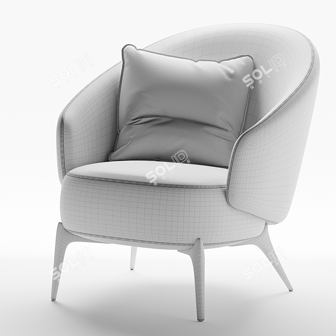 Modern Fabric Armchair - 2017 Version 3D model image 6