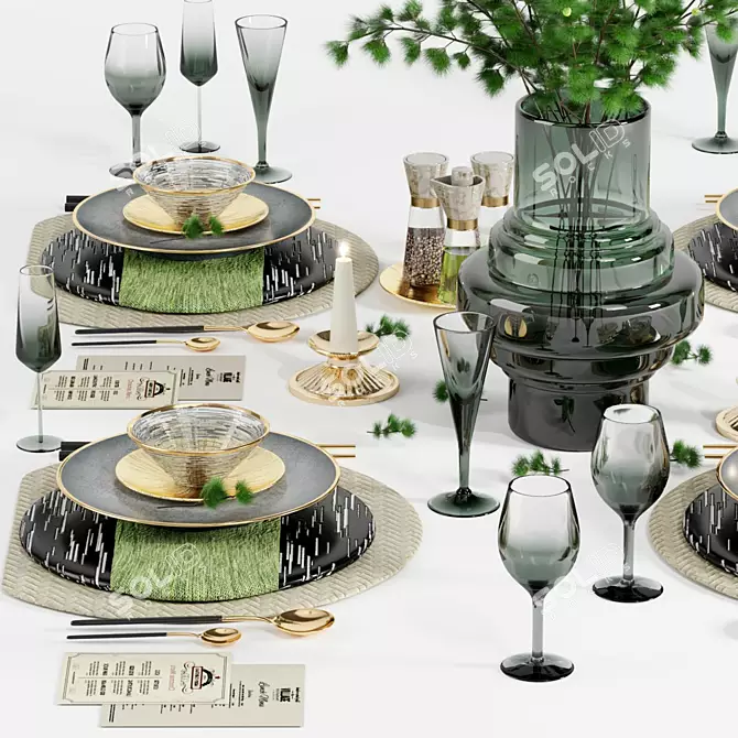 Modern Tableware Set10 | 3D Max, OBJ 3D model image 3