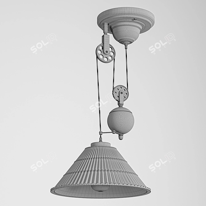 Industrial Loft Ceiling Light Fixture 3D model image 3